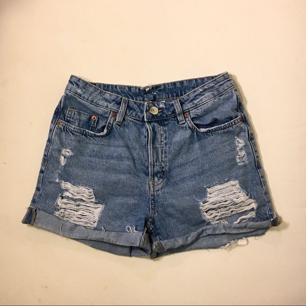 High Rise Denim Shorts